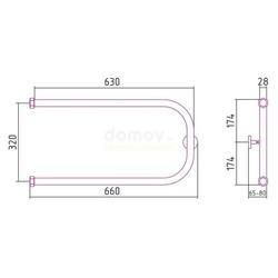 Полотенцесушитель водяной Сунержа Классика П-образный 32x65 ( шампань )