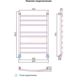 Полотенцесушитель водяной Сунержа Галант 100x60 ( матовая шампань )