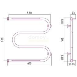 Полотенцесушитель водяной Сунержа Классика М-образный 60x60