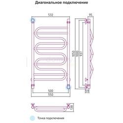 Полотенцесушитель водяной Сунержа Иллюзия 100x50