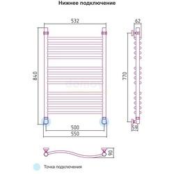 Полотенцесушитель водяной Сунержа Флюид 80x50 ( сатин )
