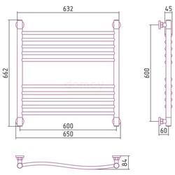 Полотенцесушитель водяной Сунержа Флюид 60x60 ( состаренная латунь )