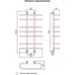 Полотенцесушитель водяной Сунержа Фурор 100x60 ( белое золото )
