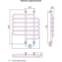 Полотенцесушитель водяной Сунержа Шарм 80x70, чёрный