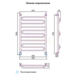Полотенцесушитель водяной Сунержа Элегия 100x60 ( графит )