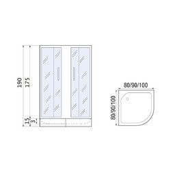 Душевой уголок River Don Light 90/15 MT, с поддоном