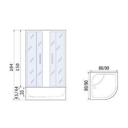 Душевой уголок River Don 90/44 MT, с поддоном