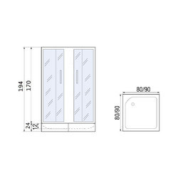 Душевой уголок River Morava 80/24 MT, с поддоном