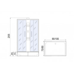 Душевая кабина River QUADRO Б/К 100/80/24 MT