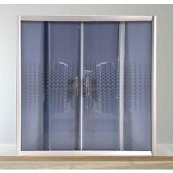 Душевая шторка Coliseum F-003-150 150х150 тонированная с квадратиками