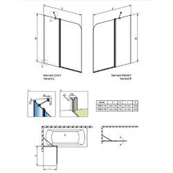 Шторка для ванны Radaway Eos PND II 110 R