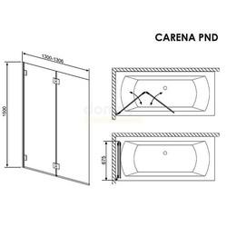 Душевая шторка для ванны Radaway Carena PND/L 130 коричневое стекло