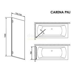 Душевая шторка для ванны Radaway Carena PNJ/L 70 коричневое стекло