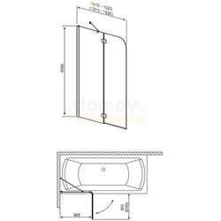 Душевая шторка для ванны Radaway Torrenta PND/L 1010 графитовое стекло