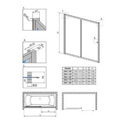 Шторка для ванны Radaway Vesta DWJ 160 Fabric