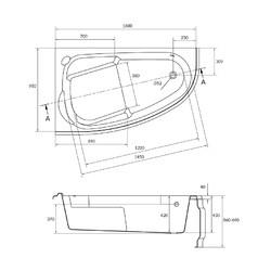 Акриловая ванна Cersanit Joanna New 160x95 (правая)