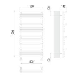 Полотенцесушитель TERMINUS Вента люкс П20 500х1000
