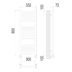 Полотенцесушитель TERMINUS Аврора П16 300х800
