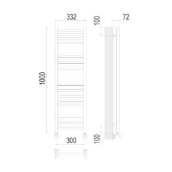 Полотенцесушитель TERMINUS Аврора П20 300х1000