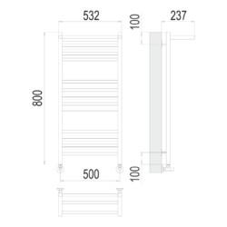 Полотенцесушитель TERMINUS Аврора П16 500х800 с полкой