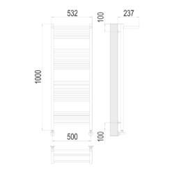 Полотенцесушитель TERMINUS Аврора П20 500х1000 с полкой