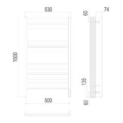 Полотенцесушитель TERMINUS Ватикан П12 500х1000 Электро (sensor quick touch)