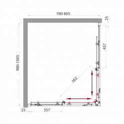 Душевой уголок BelBagno SELA-AH-2-100/80-C-Cr