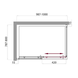 Душевой уголок BELBAGNO UNO-AH-1-100/80-C-Cr