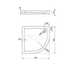 Душевой поддон Deante MINIMAL 90х90 четверть круга