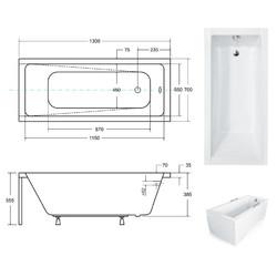 Акриловая ванна Besco Modern 130x70