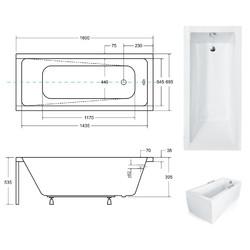 Акриловая ванна Besco Modern 160x70
