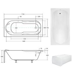 Акриловая ванна Besco Bona 170x70