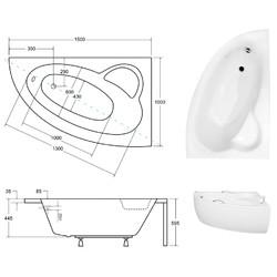 Акриловая ванна Besco Natalia R 150х100