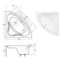 Акриловая ванна Besco Mia 120х120