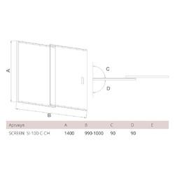 Шторка для ванны Good Door SCREEN SL-100-C-CH