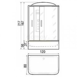 Душевая кабина с гидромассажем River VITIM 120/80/50 ТН