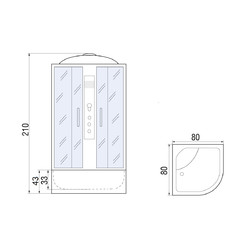 Душевая кабина с гидромассажем River DUNAY 80/43 ТH