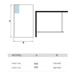 Шторка для ванны Welt-Wasser 100G1-90 90х150