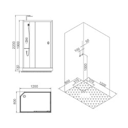 Душевая кабина без крыши SSWW W0916 L 120х80