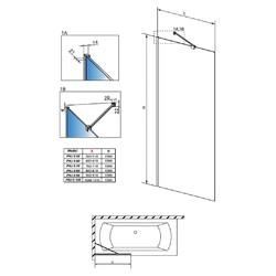 Шторка для ванны Radaway Modo New Black PNJ II 90 Frame