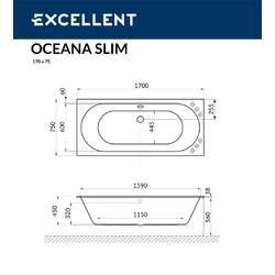 Акриловая ванна Excellent Oceana Slim 170х75