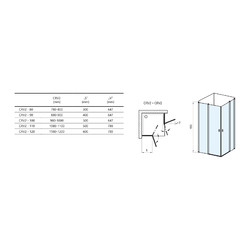 Душевой уголок Ravak Chrome CRV2-90+CRV2-100, блестящий + транспарент