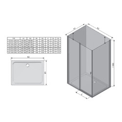 Душевой уголок Ravak Chrome CRV2-100+CPS-100, блестящий + транспарент
