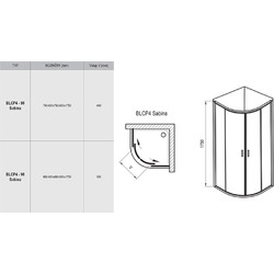 Душевой уголок Ravak Blix BLCP4-80 Sabina, блестящий + транспарент
