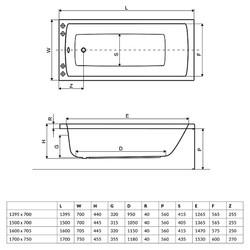 Акриловая ванна Excellent Aquaria 140x70