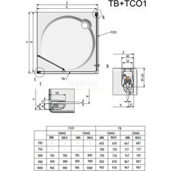 Душевой уголок ROTH (Roltechnik) TB/750 (725-7500000) + TCO1/1000 (727-1000000)