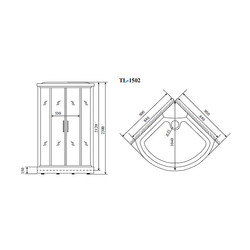 Душевая кабина с гидромассажем Timo TL-1502 90x90