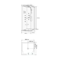 Душевая кабина с гидромассажем Wasserfalle W-9800 80x80