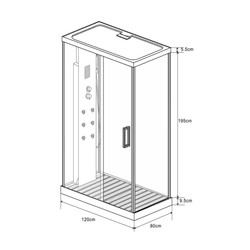 Душевая кабина с гидромассажем Wasserfalle 9907-А 120x80