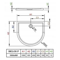 Душевой поддон Radaway Delos P 90х100